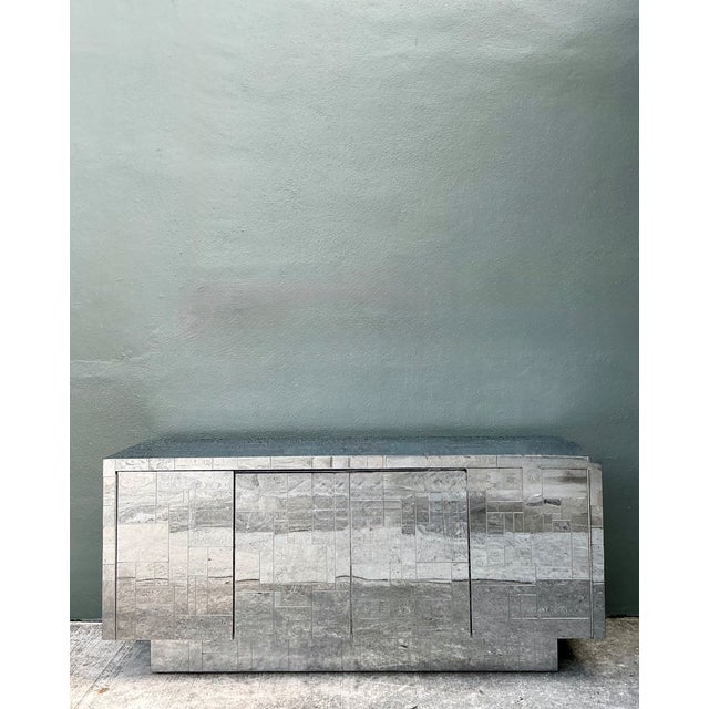 1960s Vintage Paul Evans “Cityscape” Chrome Credenza For Sale - Image 5 of 15