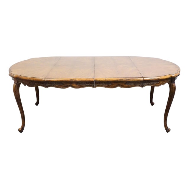Century Furniture Solid Walnut Country French Provincial 84" Dining Table 113372 For Sale