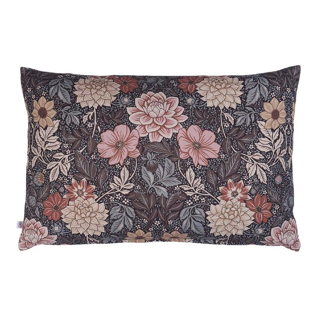Boråstapeter Dahlia Garden Lumbar Pillow In Brown & Pink For Sale