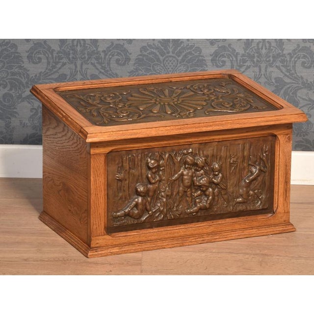 19th Centry Embosed Copper Slipper Box For Sale - Image 9 of 9