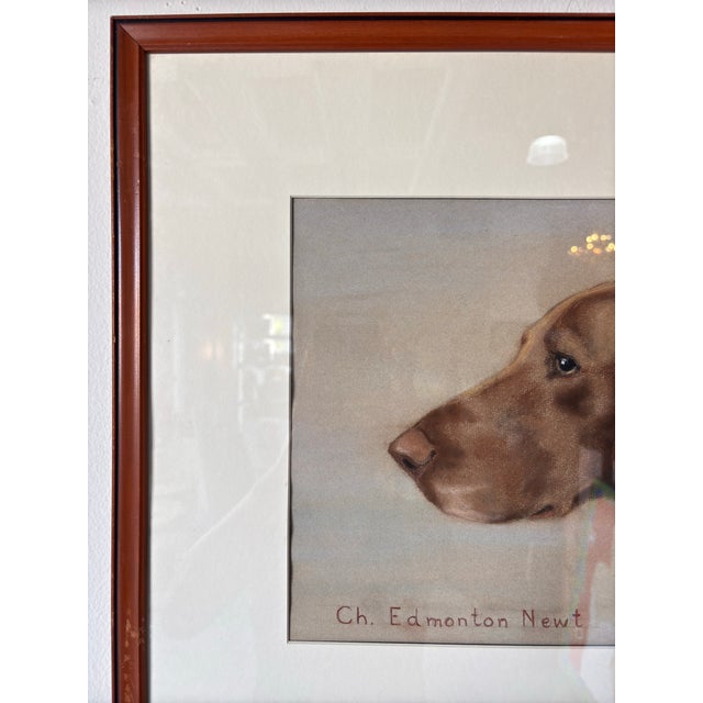 70's Vintage F. Worden "Ch. Edmonton Newt" Dog Portrait Painting, Framed For Sale In Miami - Image 6 of 12