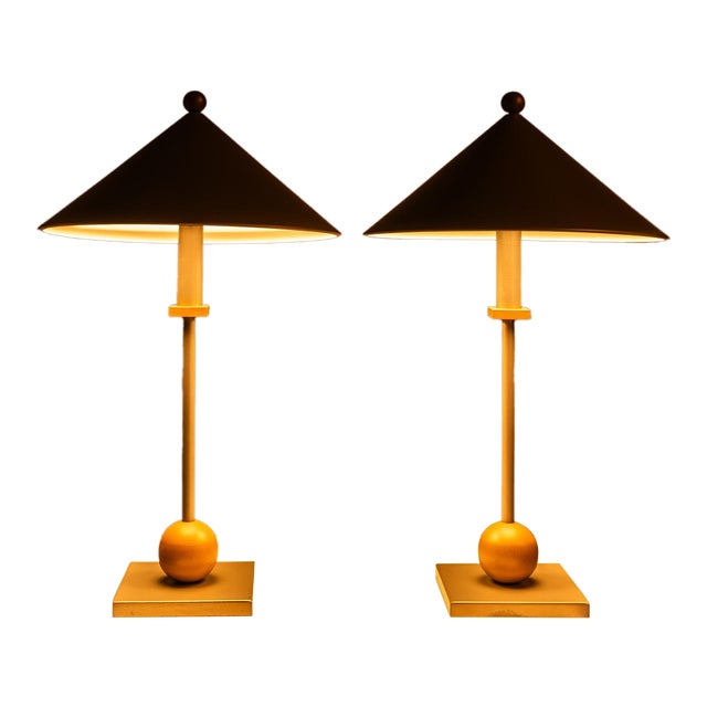 1990s Postmodern Memphis Style Table Lamps Attributed to George Kovacs for Sonneman - Set of Two For Sale