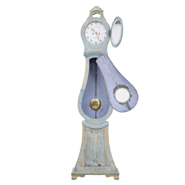 Mid 19th Century Swedish Pine Long Case Mora Clock For Sale - Image 14 of 15