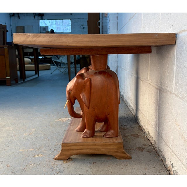 Brown Late 20th Century Small African Elephant Console Table For Sale - Image 8 of 9