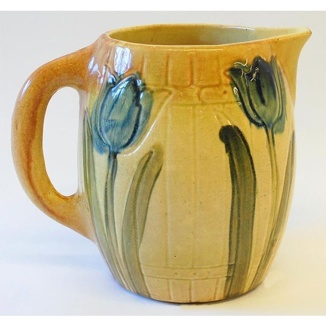 Modern Early 20th Century Modern Roseville Studios Ceramic Tulip Pitcher, Roseville Pottery For Sale - Image 3 of 3