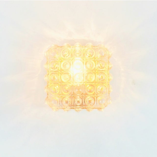 1970s 1970s Mid-Century Modern Amber Bubble Glass Wall Light by Helena Tynell for Limburg, Germany For Sale - Image 5 of 9
