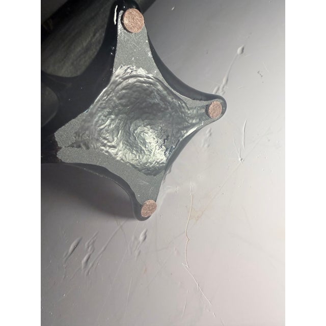 Vintage Post-Modern Solid Black Glass Eiffel Tower Stretch Vase – For Sale - Image 10 of 12
