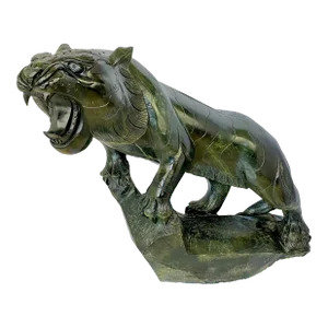 Large Scale Chinese Carved Nephrite Jade Tiger Sculpture
