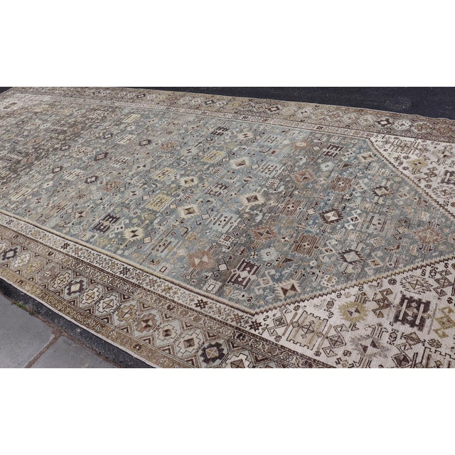 Antique Persian Malayer Gallery Rug With Soft Blue Field Tribal Design 7'5"x18'0" For Sale In Atlanta - Image 6 of 16