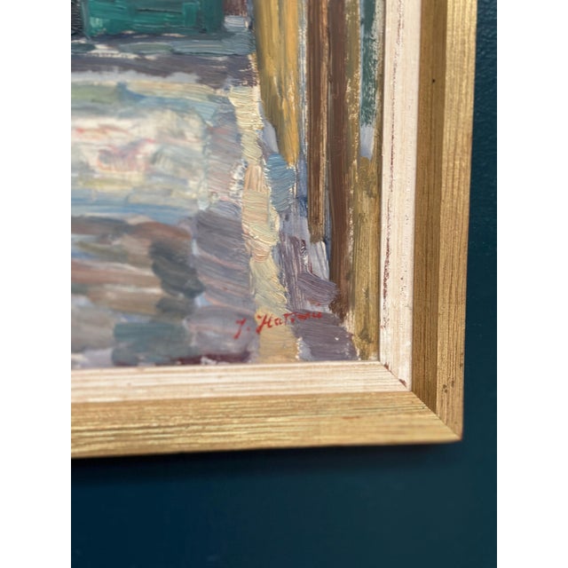 Mid 20th Century Jan Hatvani, Street with Houses, 1960s, Oil on Panel, Framed For Sale - Image 5 of 14