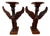 Pair of Neoclassical Winged Griffin Walnut Pedestal Side Tables, Vintage For Sale
