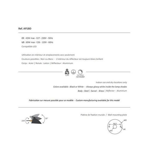 Mid-Century Modern White Wall Lamp with One Rotating Straight Arm by Serge Mouille For Sale - Image 4 of 5