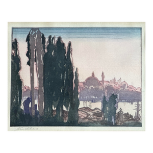 Yoshijiro Urushibara - The Golden Horn, Signed (1924, Color Woodcut)