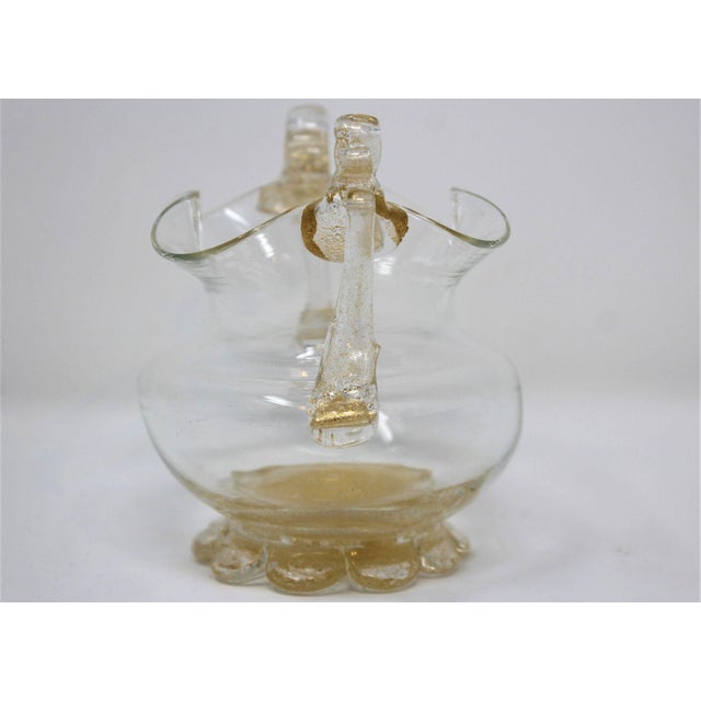 Price reduced $60. Now only $195! This is a very old and lovely sugar bowl with 24K gold powder infused into the glass. In...