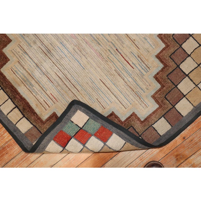 Textile Mid 20th Century Tribal American Hooked Rug For Sale - Image 7 of 18