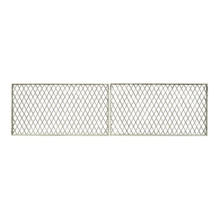 Pair of Reclaimed Industrial Steel Mesh Security Panels 41.5 X 22.25 In. For Sale