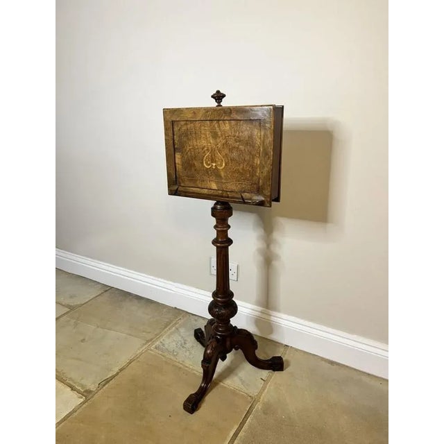 Victorian Burr Walnut Inlaid Duet Music Stand , 1850s For Sale - Image 6 of 13