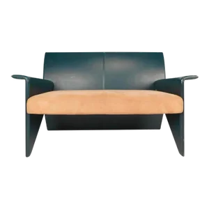 Mid 20th Century Vintage Mid-Century Leather Settee Bench