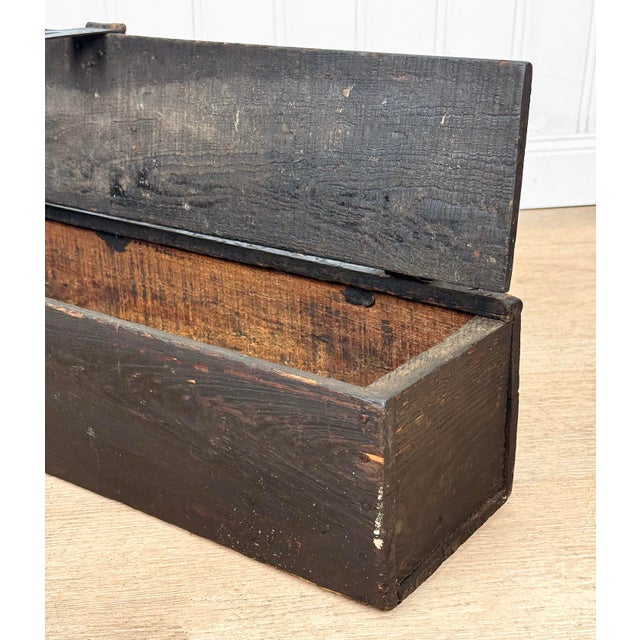 Antique 29" Farmhouse Wood Machinist Chest Tool Storage Box For Sale - Image 11 of 13