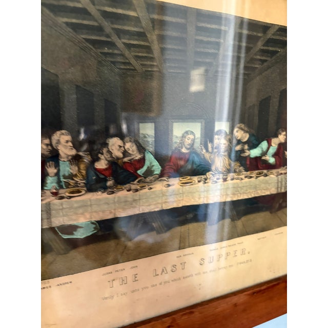 Framed Lithograph "The Last Supper" Published by Currier & Ives, Late 19th Century