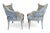 Baby Blue 1950s Regency Asymmetrical Boudoir or Parlor Chairs - A Pair For Sale - Image 8 of 12
