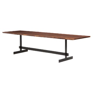 Walnut and Metal Frame Dining Table by Johannes Hock for Atelier Johannes Hock For Sale