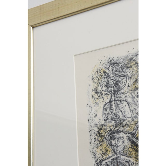 Massimo Campigli Vintage Italian Massimo Campigli Stone Lithograph Titled Femme Sur Fond Bleu For Sale - Image 4 of 12