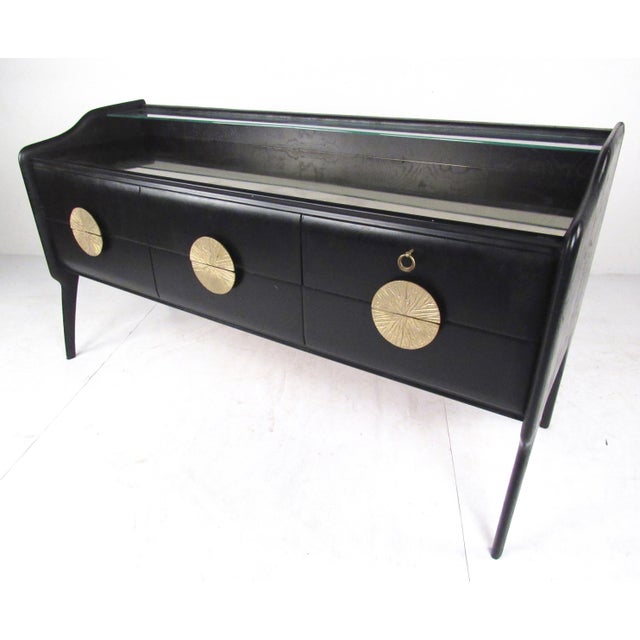 Italian Modern Glass Top Sideboard For Sale - Image 10 of 10