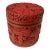 Vintage Chinese Carved Cinnabar Round Box For Sale