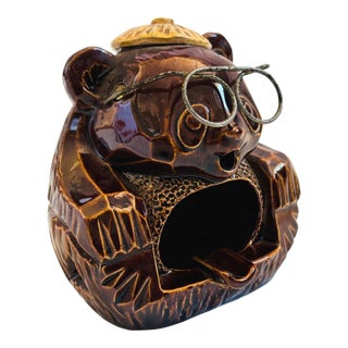 Mid Century Pottery Bear Ashtray For Sale