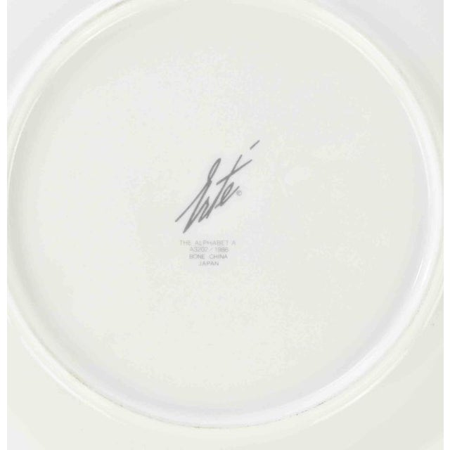 Italian Erté Alphabet Plate in Color Ceramic, 1986 For Sale - Image 3 of 5