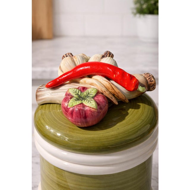 Vintage Jarden Harvest Limited Edition Hand-Painted Ceramic Cookie Jar for Saks Fifth Avenue, 55/1325 For Sale In Los Angeles - Image 6 of 7