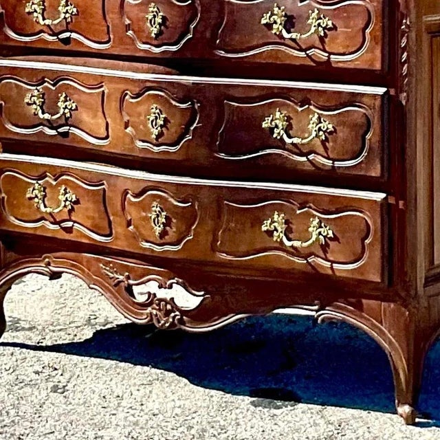 Burnt Umber Antique Regency 19th Century Carved French Chest of Drawers For Sale - Image 8 of 14