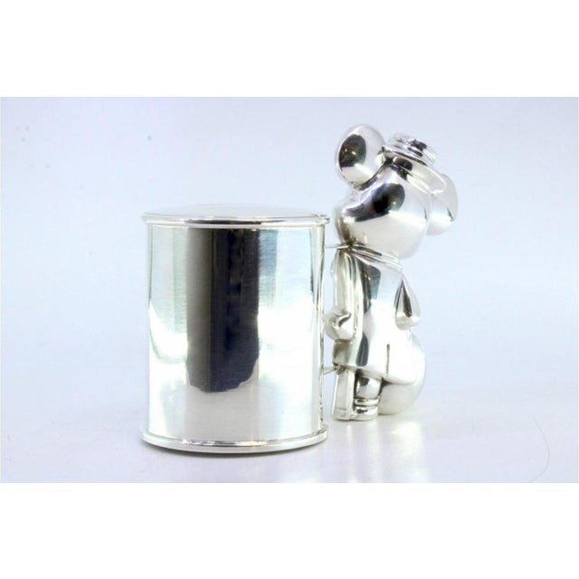 Silver Piggy Bank with Mickey Mouse Figure For Sale - Image 4 of 7