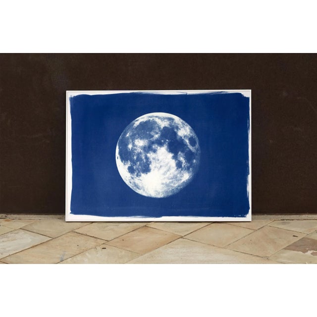 "Full Moon" , Handprinted Cyanotype on Watercolor Paper. Limited Edition For Sale - Image 9 of 10