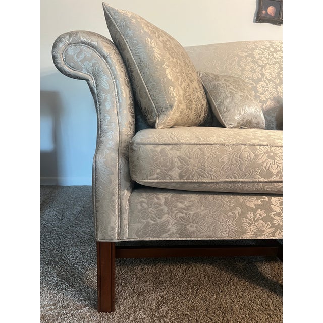 1980s Custom Chippendale Camelback Mahogany Sofa For Sale - Image 6 of 15