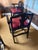 English Vintage CTH Counter Height Wood Bar Stools With Red Leather Seats, Chippendale Styled For Sale - Image 3 of 10