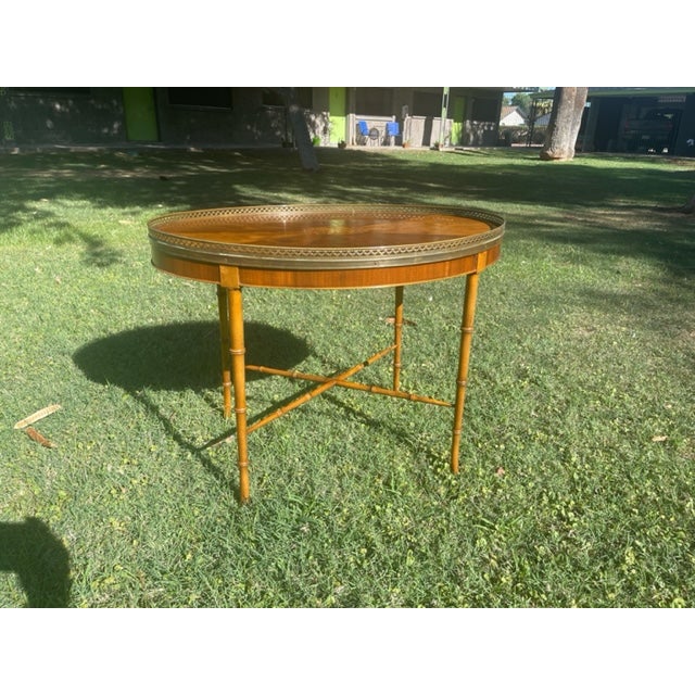Late 20th Century Baker Furniture Company Faux Bamboo Accent Table