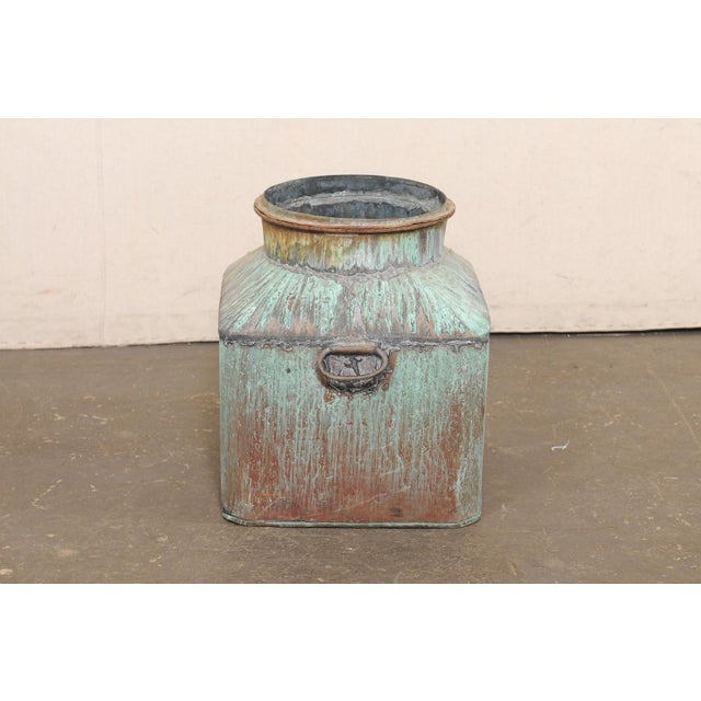 Metal French Vintage Copper Vessel W/ Great Patina For Sale - Image 7 of 13