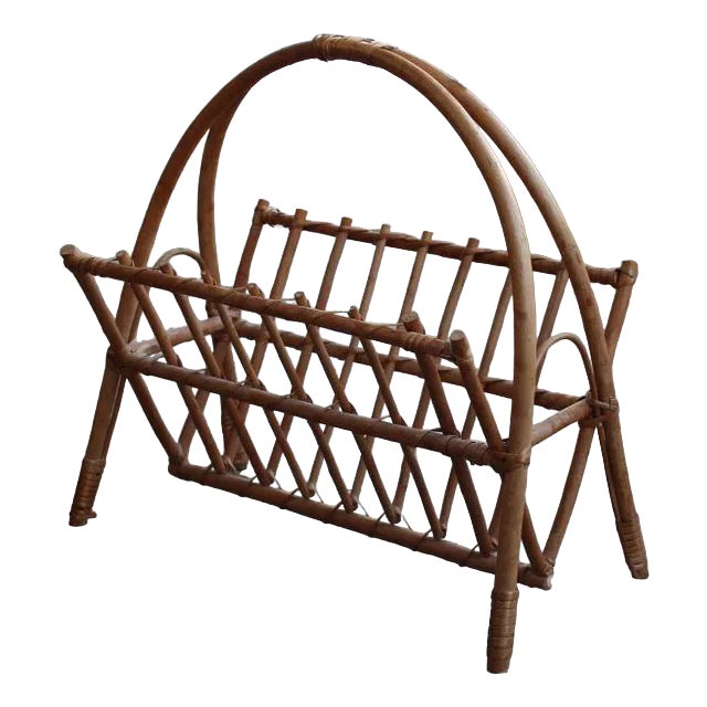 Bamboo Magazine Stand, 1960s-1970s For Sale