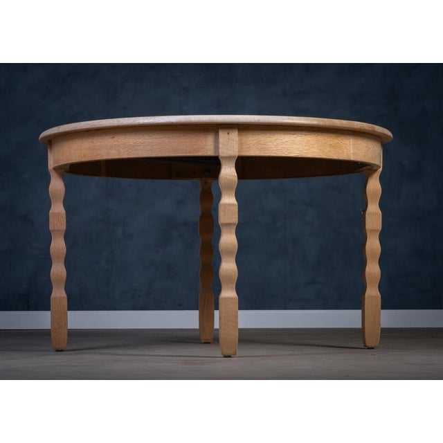 Brutalist Oak Dining Table by Henning Kjærnulf, 1970s For Sale - Image 4 of 13