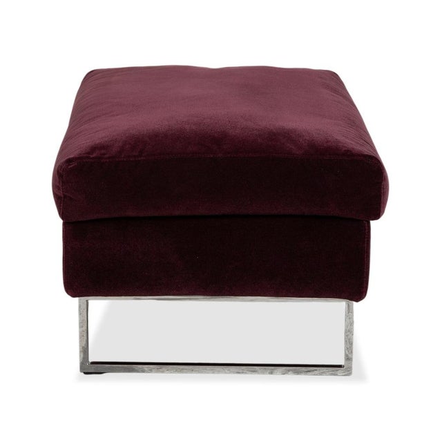 Purple Embrace Stool in Fabric, Chrome, Velour and Velvet in Purple by Brühl For Sale - Image 8 of 9