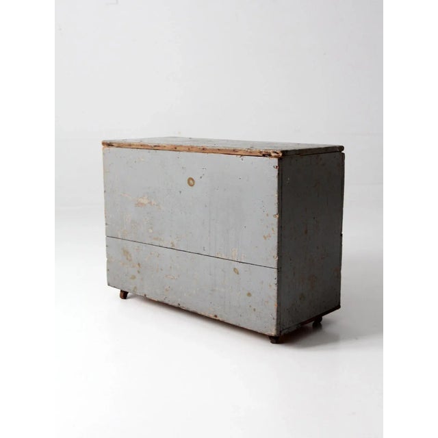 Vintage Industrial Wood Rolling Trunk For Sale - Image 6 of 13