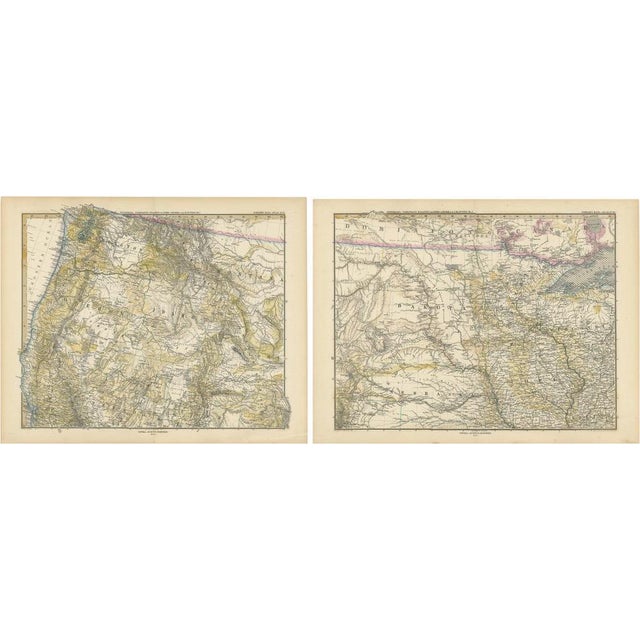 Antique Maps of the Region of Oregon, Set of 2 For Sale - Image 6 of 6