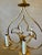 Mid-Century Brass Fleur-De-Lis Chandelier For Sale - Image 4 of 6