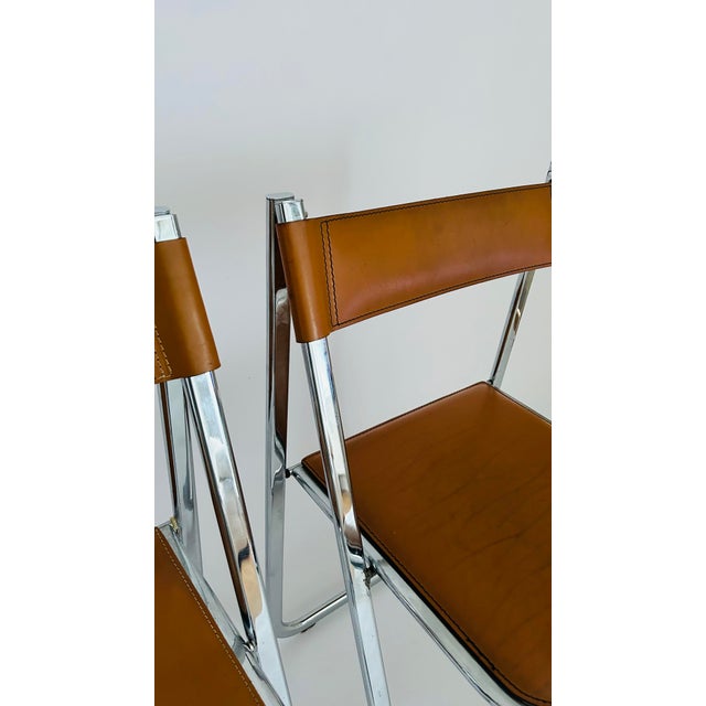 Tamara Folding Chairs in Tan Leather from Arrben, Italy, 1970, Set of 2 For Sale - Image 9 of 16