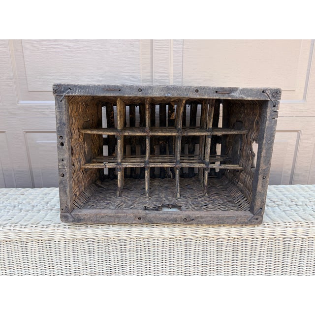 Early 20th-Century French J. Damoy Wicker Wine Crate For Sale - Image 14 of 17