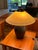 Metal 1990s Mission Style Arts and Crafts Hammered Bronze Metal Amber Light Table Lamp For Sale - Image 7 of 9