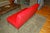 Florence Knoll Knoll Tufted Leather Slipper Sofa With Label in Lipstick Red For Sale - Image 4 of 9