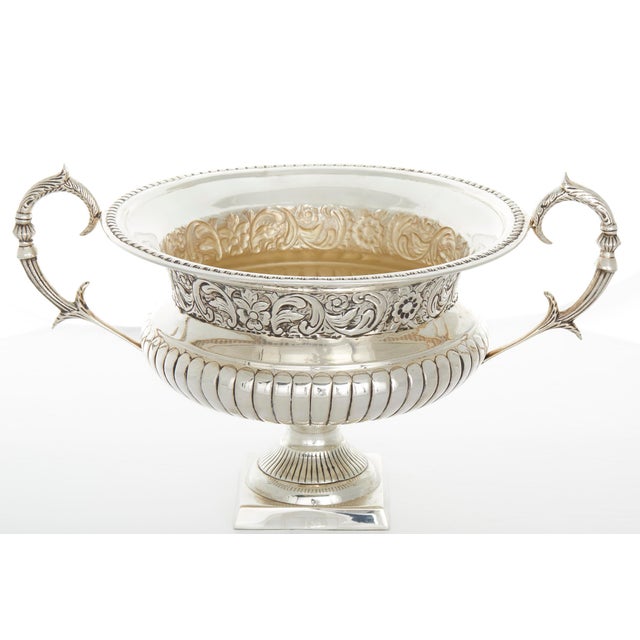 Large English Sheffield Plate Barware Cooler / Centerpiece Chairish